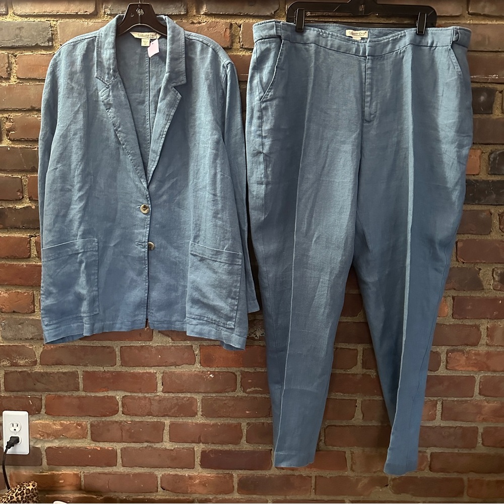 Coldwater Creek Blue Blazer and Pants Set